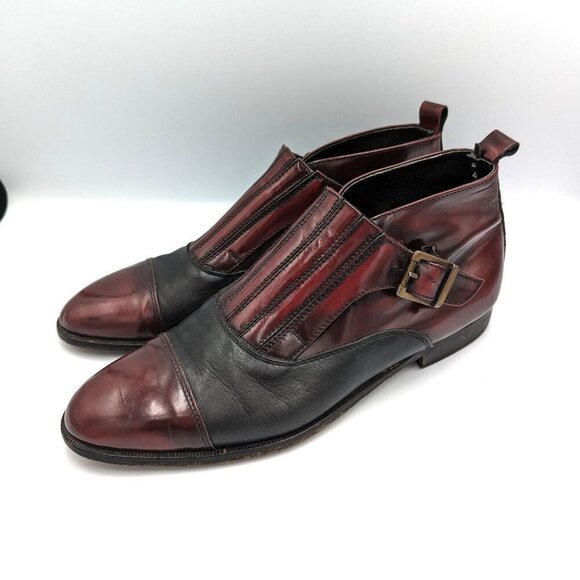 Vintage Stracam Shell Cordovan Oxblood Red Leather Derby Boots Men\'s 10 Italy main image 5